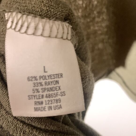 Alya Francesca’s EUC green open back short sleeve shirt Size Large - Picture 5 of 5